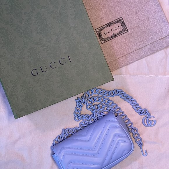 Gucci GG Marmont Belt Bag in Pale Blue - Brand New without Tags - Picture 5 of 5